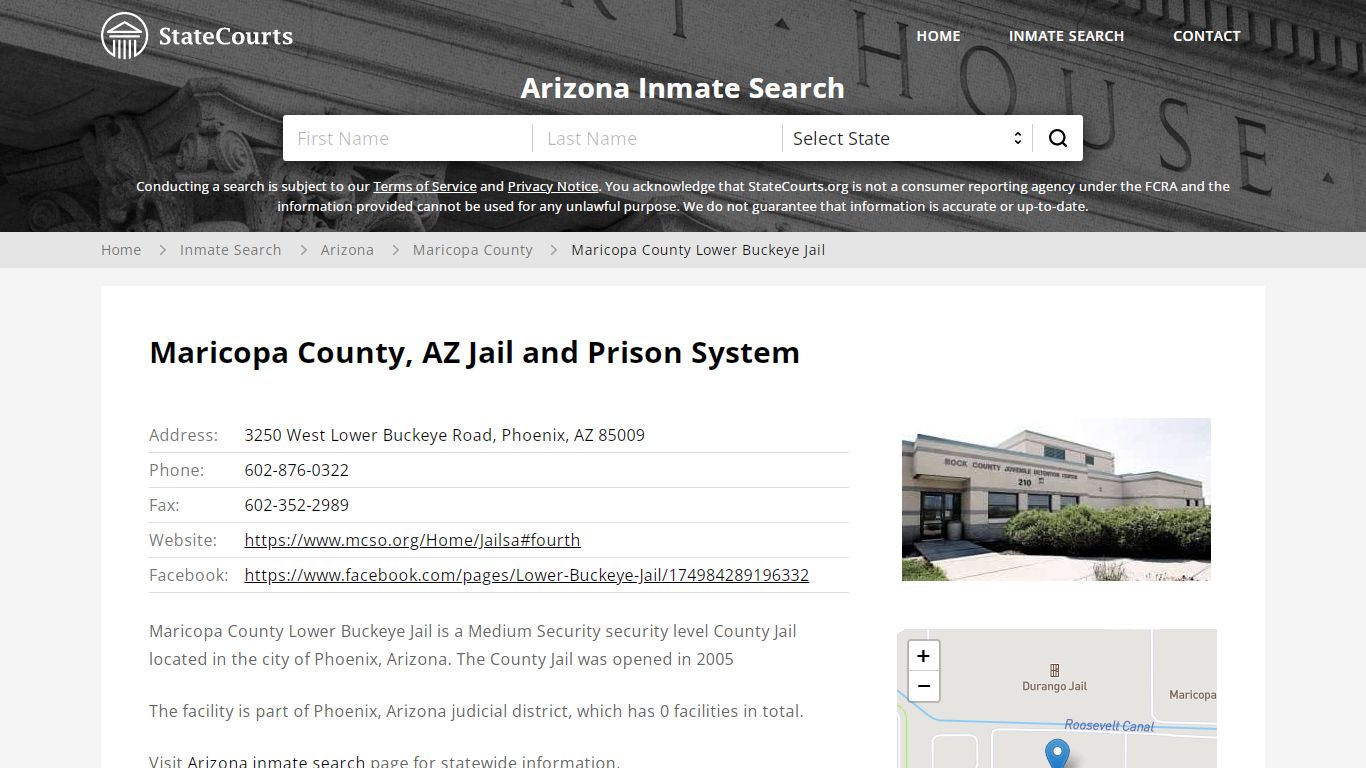Maricopa County Lower Buckeye Jail Inmate Records Search ...