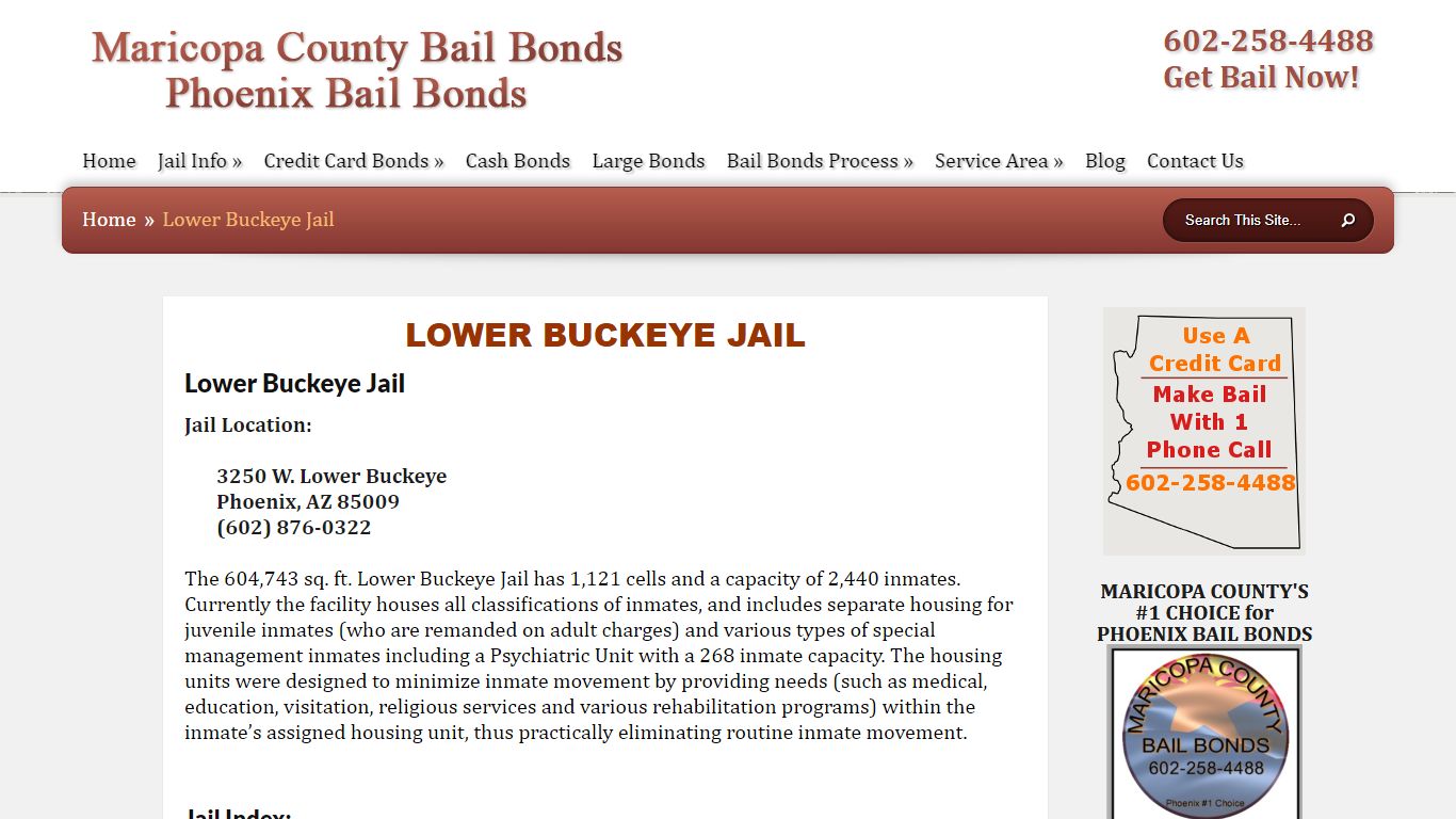 Lower Buckeye Jail Inmate Information - Buckeye Jail, Bail ...